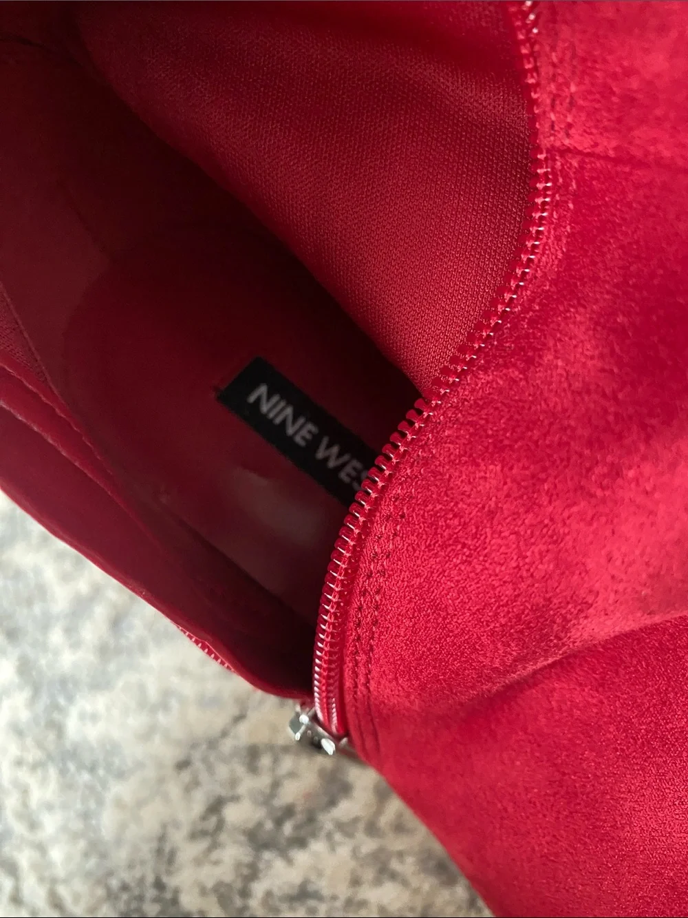 NEW.  Nine West Red Pointed-Toe Stiletto Boots